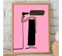 Affiche murale sur toile style rétro, motif planche de surf, plage et océan (beige, marron, blanc, noir), décoration minimaliste pour la maison (60 x 90 cm, sans cadre)