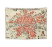 Affiche murale vintage avec carte de Paris - Tapisserie artistique - Décoration de chambre à coucher - 76,2 x 101,6 cm