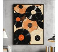 Affiche Murale Vintage Avec Disque Vinyle Style Rétro Imprimable Pour Salon Chambre Bureau Décoration D'Intérieur 50X70Cm