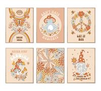 Affiche murale vintage des années 60 et 70 - Décoration murale esthétique rétro hippie - Slogan positif pour chambre à coucher, salon (affiche positive des années 70, 27,9 x 35,6 cm, sans cadre)