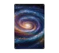 Affiche murale vintage en métal avec spirale spatiale et énergie cosmique - Décoration murale d'extérieur pour maison, salon, chambre à coucher, Halloween, cadeau - 20,3 x 30,5 cm