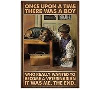Affiche murale vintage en métal Once Upon A Time There Was A Boy Who Really Wanted To Become A Veterinarian It Was Me 20,3 x 30,5 cm