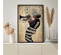 Affiche musicale « Lose Your Mind Find Your Soul », impression d'art de trompettiste, idée cadeau musicale, art mural musical, cadeau de musique, décoration d'intérieur, affiche de décoration murale,
