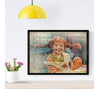 Affiche Nacnique de Pippi Langstrumpf. Impressions de caractères Importants. Affiches de Musiciens, acteurs, inventeurs, explorateurs. Taille A4 avec Cadre