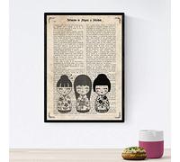 Affiche Nacnique des poupées japonaises. Étagères de Geishas. Designs Japonais avec définitions de la Culture Japonaise. Taille A4 avec Cadre