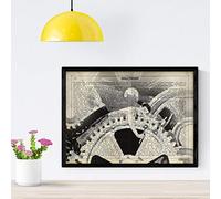 Affiche Nacnique des temps modernes - Charlie Chaplin. Blades de film antiques hollywoodiens. Conception de cinéma vintage avec définitions. Taille A4 avec cadre