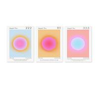 Affiche Numerique Anges, 111, 222, 333, Art Mural Gradient Energie Aura en Toile, Tableau Decoration Murale Astrologique Spirituelle pour Chambre Salon 30x40 cm Sans Cadre, Lot de 3