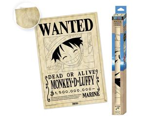 Affiche Parchment One Piece Wanted Monkey D. Luffy 66x46cm.