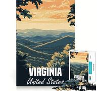 Affiche Paysage montagneux de Virginie,Puzzle de 1000 pièces pour Adultes,défi Mental,découpe Nette,alignement Parfait,activité Amusante en Famille Le Soir (38x52cm)