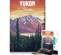 Affiche Paysage montagneux du Yukon,Canada Puzzle de 1000 pièces pour Adultes,Jeu Stimulant l'esprit,découpe Laser pour Un Assemblage Parfait,activité Amusante en Famille (38x26cm)