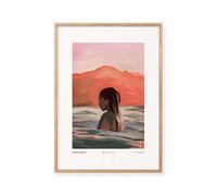 Affiche Peléton Vagues Rose 50x70