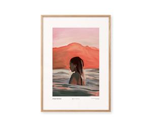 Affiche Peléton Vagues Rose 50x70
