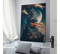 Affiche personnalisable « Palais sur une falaise » sur toile, décoration pour la maison, le bureau, le salon, la chambre à coucher, idée cadeau d'anniversaire pour femme, 40 x 60 cm