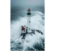 Affiche - Phare dans la Tempête - Posters de nos Régions - Format A2 - Très Grand 59,4cm x 42cm