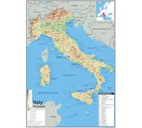 Affiche physique de l'Italie - 41,9 x 59,2 cm - Papier laminé