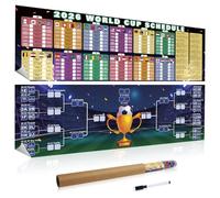 Affiche Plan de la Coupe du Monde 2026 pour la décoration de la Coupe du Monde de football 2026 | Planificateur de football | Contient les 42 équipes, les groupes, les dates des éliminations directes