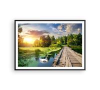 Affiche Poster 100x70cm Tableaux Image architecture promenade Swan Paysage Art