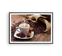 Affiche Poster 100x70cm Tableaux Image Café noir petit déjeuner chocolat Art