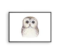 Affiche Poster 100x70cm Tableaux Image Chouette Chouette Hulotte Graphiques Art