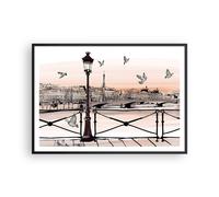 Affiche Poster 100x70cm Tableaux Image France pigeon graphiques illustration Art