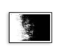 Affiche Poster 100x70cm Tableaux Image L'Abstraction Sombre Noir Et Blanc Art