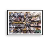 Affiche Poster 100x70cm Tableaux Image Metropolis Photographie Aérienne Rue Art