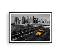 Affiche Poster 100x70cm Tableaux Image New York Manhattan pont de Brooklyn taxi