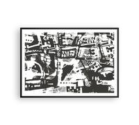 Affiche Poster 100x70cm Tableaux Image Noir Et Blanc Chiffres L'Abstraction Art