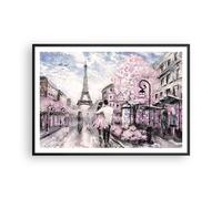 Affiche Poster 100x70cm Tableaux Image Paris Chemin Illustration eiffle Art