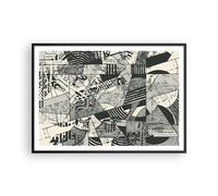 Affiche Poster 100x70cm Tableaux Image Photo Abstraction Vintage Noir Wall Art