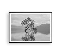 Affiche Poster 100x70cm Tableaux Image Photo Arbre Symétrie Lac Wall Art