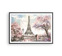 Affiche Poster 100x70cm Tableaux Image Photo Arbres Eiffle Couple France Art