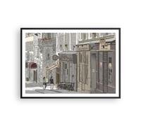 Affiche Poster 100x70cm Tableaux Image Photo Architecture Dessin Montmartre Art