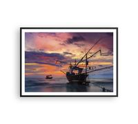 Affiche Poster 100x70cm Tableaux Image Photo Asie Bateau Cutter Wall Art