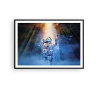 Affiche Poster 100x70cm Tableaux Image Photo Astronaute Lumière Cosmos Wall Art