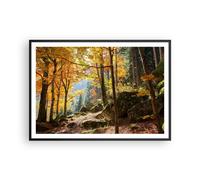 Affiche Poster 100x70cm Tableaux Image Photo Automne montagne forêt nature Art