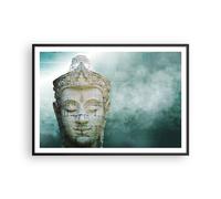 Affiche Poster 100x70cm Tableaux Image Photo Bouddha Graphisme Turquoise Art