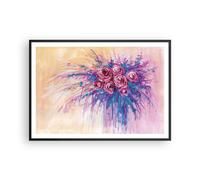 Affiche Poster 100x70cm Tableaux Image Photo Bouquet Fleurs Roses Wall Art