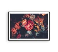 Affiche Poster 100x70cm Tableaux Image Photo Bouquet Fleurs Roses Wall Art