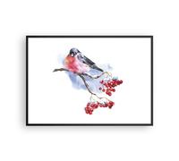 Affiche Poster 100x70cm Tableaux Image Photo Bouvreuil On Branche Wall Art