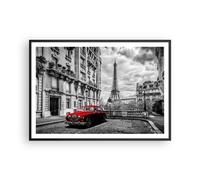 Affiche Poster 100x70cm Tableaux Image Photo Car Eiffle Rue Wall Art Decoration