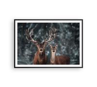 Affiche Poster 100x70cm Tableaux Image Photo Cerf renne chevreuil Wall Art