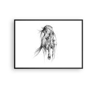 Affiche Poster 100x70cm Tableaux Image Photo Cheval Galop Des Animaux Wall Art