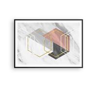 Affiche Poster 100x70cm Tableaux Image Photo Chiffres blanc doré Wall Art