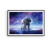 Affiche Poster 100x70cm Tableaux Image Photo cosmonaute espace Wall Art