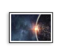 Affiche Poster 100x70cm Tableaux Image Photo Cosmos Terre Soleil Wall Art