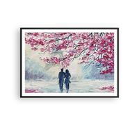 Affiche Poster 100x70cm Tableaux Image Photo Couple Paris Arbre Wall Art