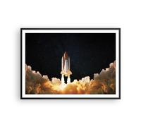 Affiche Poster 100x70cm Tableaux Image Photo Décollage Fusée Cosmos Wall Art