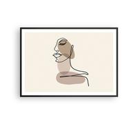 Affiche Poster 100x70cm Tableaux Image Photo Dessin Single-Line Femme Wall Art