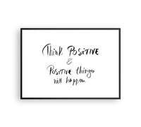 Affiche Poster 100x70cm Tableaux Image Photo Devise Pensée Positivement Wall Art